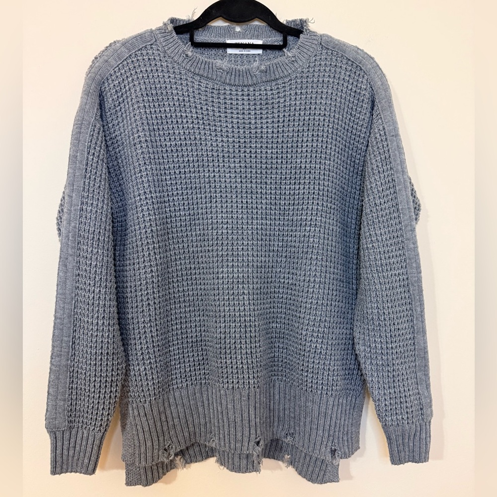 Zenana Outfitters Blue-Gray Knit Sweater